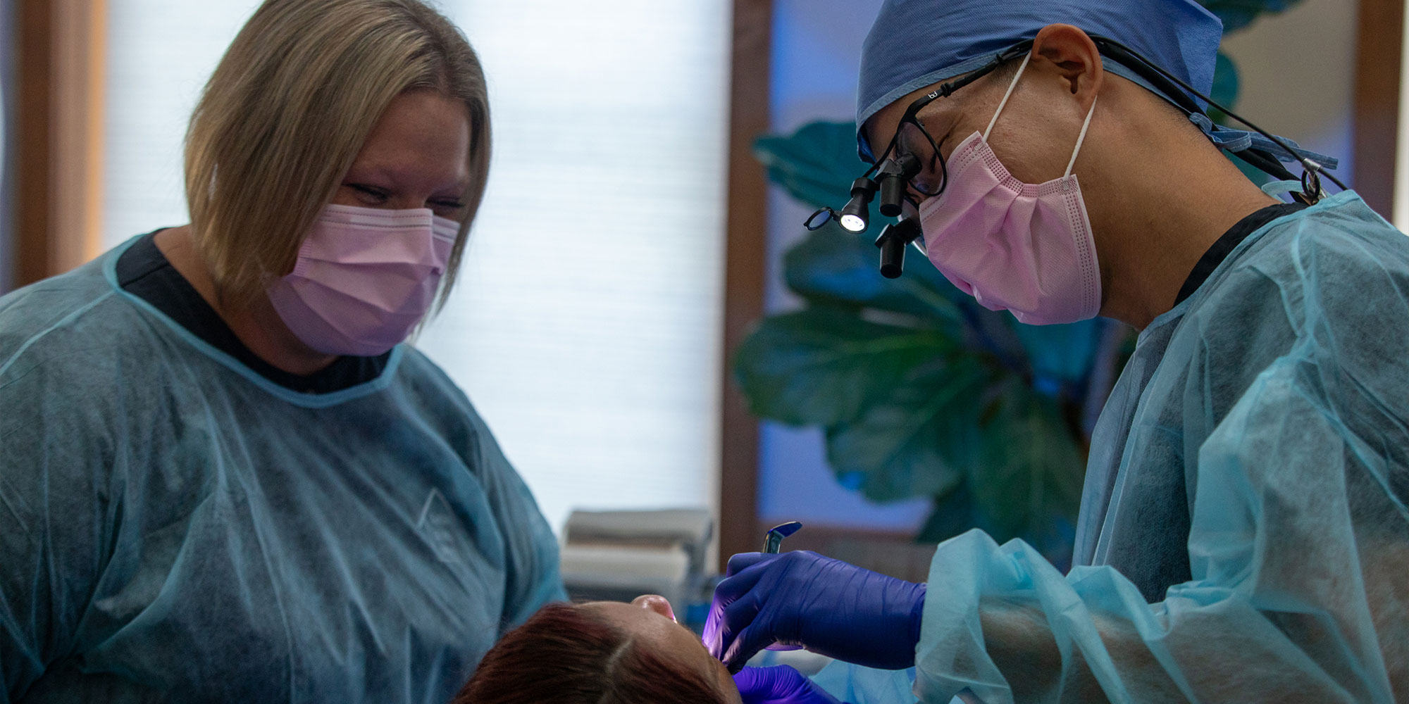dr.lee working on patient
