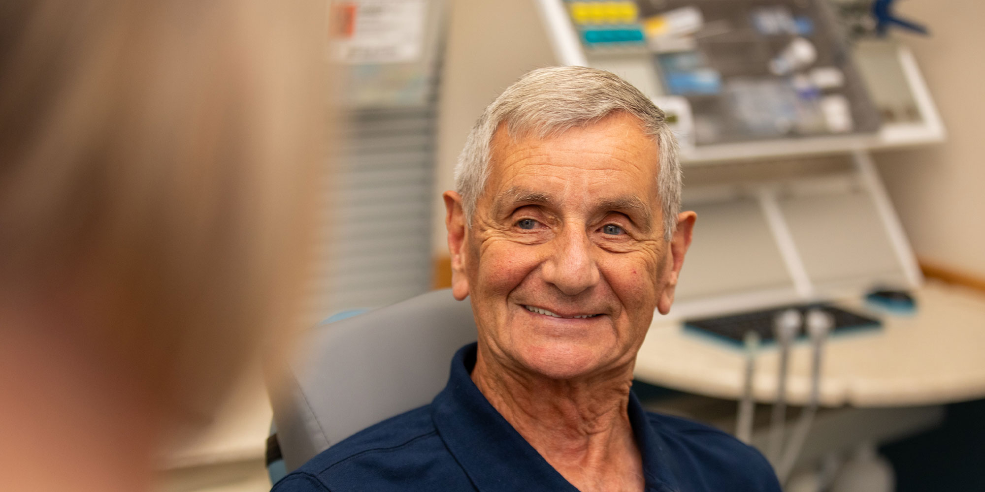 patient smiling at doctor