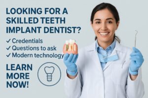 Image of a dentist using modern technology to plan dental implants. No text on image.